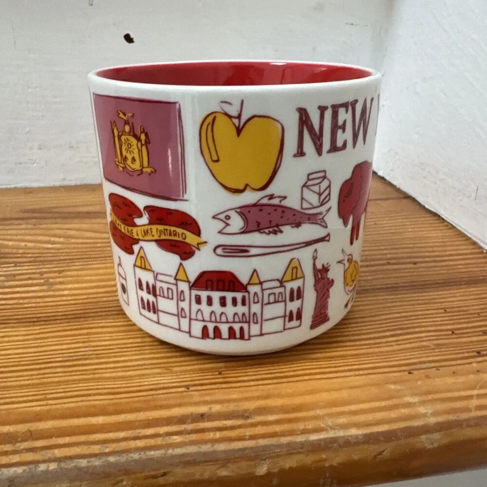 Starbucks Mug New York State Red Been There Series Collection 14 oz Coffee Tea - Picture 2 of 5